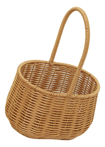 Cesta De Flores Portátil Con Asa Tejida De Polipropileno Y R