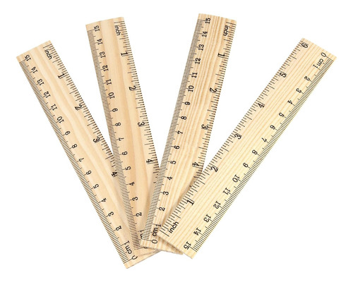 Regla De Madera De 6 Pulgadas, Paquete De 216, 2 Escala...