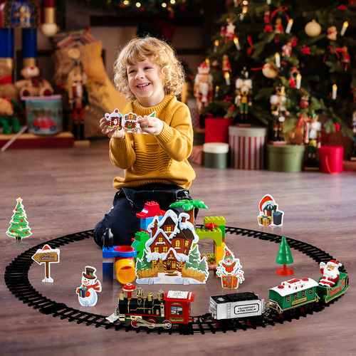 Decoración Navideña Con Forma De Tren Y Árbol De Navidad