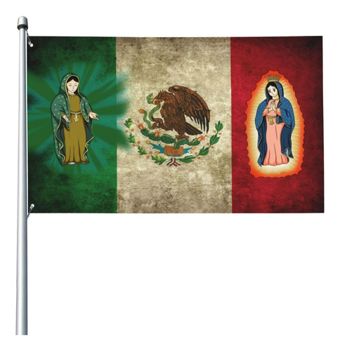 Banderín De Amistad Entre Ee. Uu. Y México Virgen Mar...