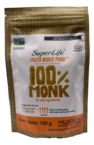Fruta Del Monje Monk 100% Puro Bolsa De 100 Gr. Monk Fruit