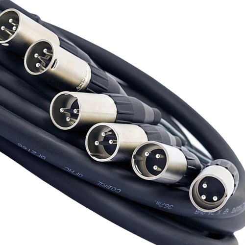 Multi Cabos Com Conectores Xlr 6 Vias - Santo Ângelo 35 Mt