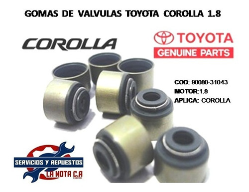 Gomas Valvulas Toyota Corolla 1.6 1.8 New Sensation 03 - 08