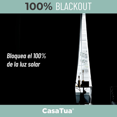 Cortina Blackout 100% 135x220cm Tipo Gamuza Casatua Set De 2 Turquesa