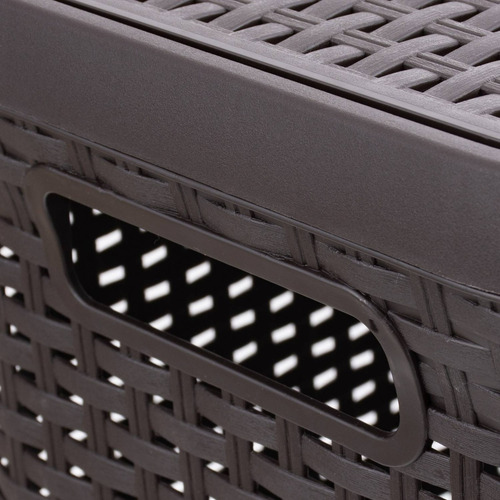 Imagen 6 de 8 de Cesto Canasto Para Ropa Rattan 60 Litros Con Tapa