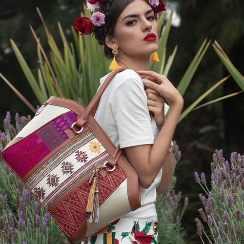 Imagen 3 de 5 de Bolso Artesanal Maya Oro 3 Telares Bolsa Piel Dama Envío Gra