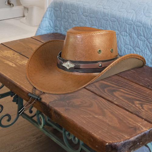 Sombrero De Vaquero Con Correa Ajustable Para La Barbilla,
