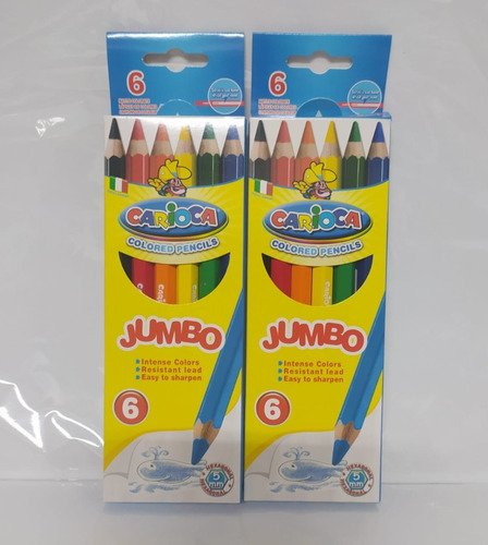 Lapices Color Carioca Jumbo X 6 Made In Italy