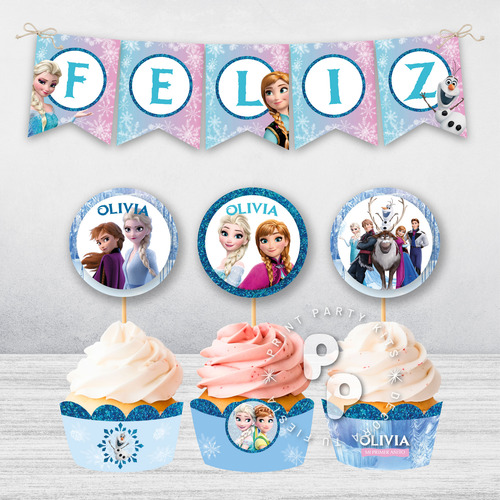 Kit Imprimible Cumpleaños Frozen Personalizado