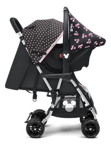 Carrinho de Passeio P/Bebê Tipo Berço Buggy Minnie Multikids