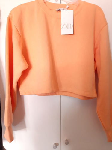 Sudadera Naranja Felpa Zara Ropa Mujer