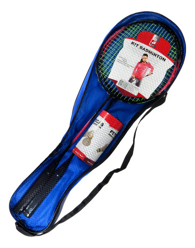 Kit Com 2 Raquetes De Badminton 3 Petecas E Bolsa Raqueteira
