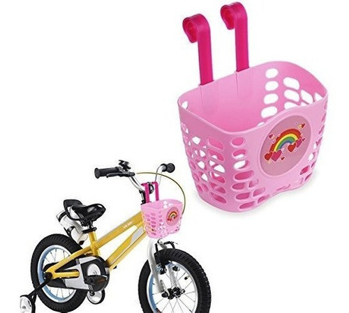 Minifactory Kids Bike Basket Pink Cute Love Rainbow Pattern 