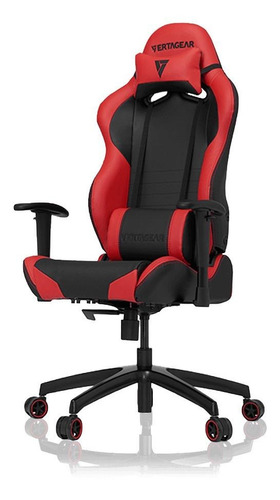 Silla de escritorio Vertagear SL2000 VG-SL2000 gamer ergonómica  negra y roja con tapizado de cuero sintético