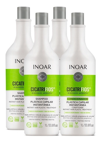 Imagem 1 de 5 de Kit 02 Inoar Cicatrifios Shampoo + Condicionador L