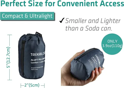 Almohada Inflable Ultraligera Trekology Para Acampar Y Vi...