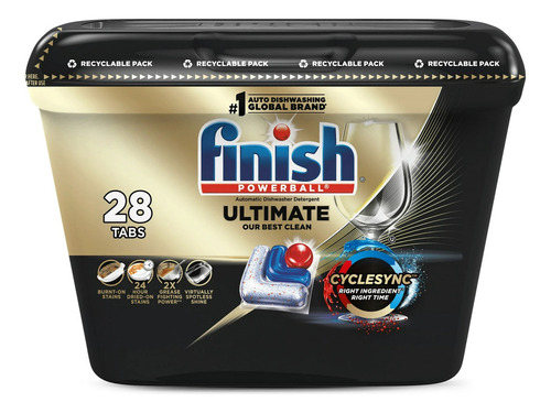 Finish Ultimate Dishwasher Detergent, Premium 28 Ct