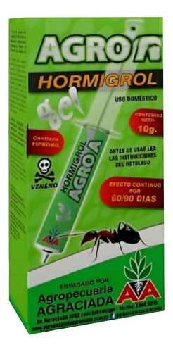 Hormiguicida En Gel. Agro A Hormigrol Jeringa De 10 Grs