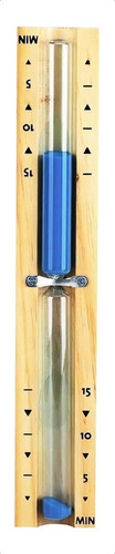 Reloj De Arena Luft 15 Minutos Armazon Vidrio Base Madera