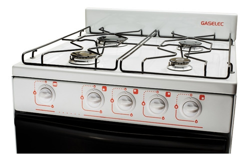 Imagen 3 de 3 de Cocina Gaselec Blanca - 55cms Con Termocúpla
