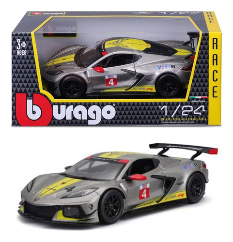 Burago Chevrolet Corvette C8.r 2020 1/24 Die-cast (Usado)