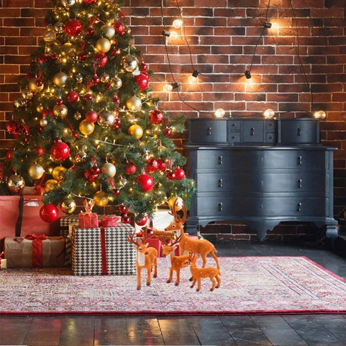 Familia De Trineos Con Ciervos Y Renos De Papá Noel, 3 Pieza
