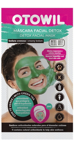 Imagen 4 de 6 de Mascara Facial Efecto Detox C/ Te Verde Otowil Sobre X20g