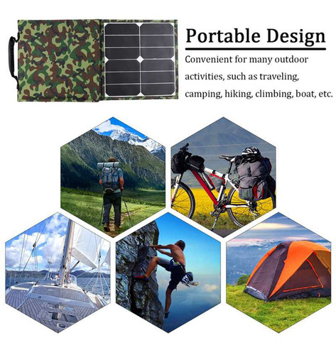 Imagen 8 de 12 de 100w 18v Kit De Panel Solar Plegable Portátil Cargador De