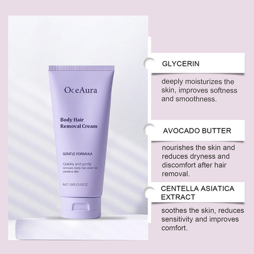 Creme De Depilação Facial Seguro Para Peles Sensíveis Com Pa