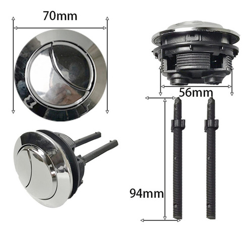 Botón De Descarga Doble Para Tanque De Inodoro, 58 Mm
