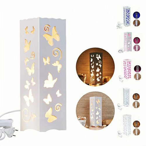 Lámpara De Mesa Decorativa Con Forma De Estrella Y Mariposa Mariposa Blanca