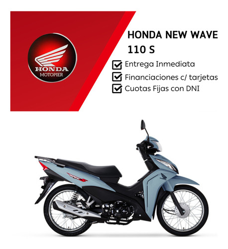 Imagen 1 de 25 de Honda New Wave 110 S Entrega Ya Tornado Glh Xr Motopier