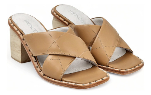 Sandalias Premium Zuecos Mujer Troncoso 652 Cuero Napa Suela