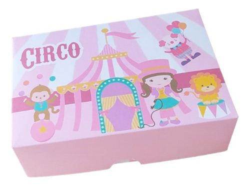 30 Caixas P 6 Doces Lembrança De Festa Circo Rosa Menina