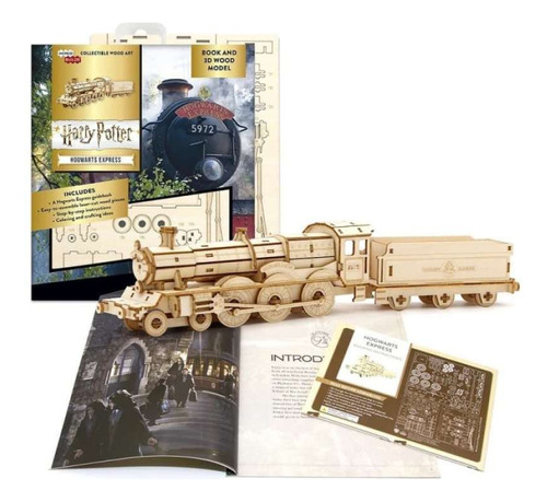 Rompecabezas 4d Hogwarts Express Modelo De Madera 148 Piezas