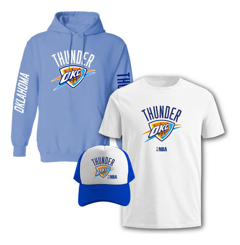 Paquete:sudadera + Playera + Gorra Nba Oklahoma City Thunder