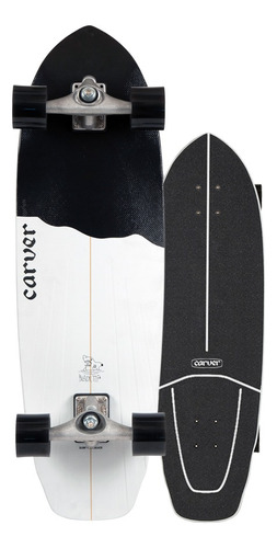 Zonazero Surfskate Longboard Carver Black Tip 32.5 Cx