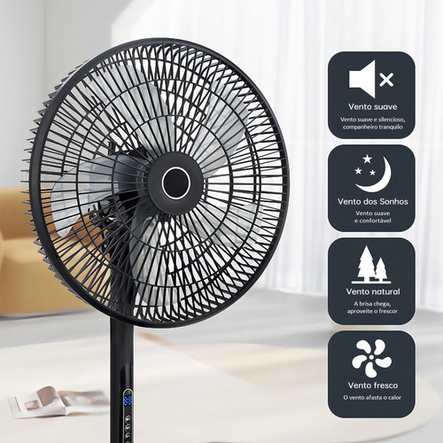 2 Ventiladores De Chão Com Controle Remoto De 16 Polegadas Domésticos Silenciosos 220V