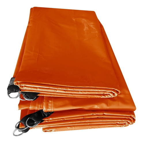 Lona Multiuso Comercial De Lonas De Puebla Polimeros 610 18 Onzas Impermeable De 6m X 6m Color Naranja