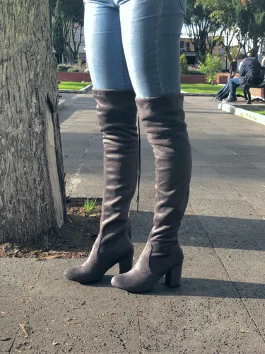 Botas grises online tacon