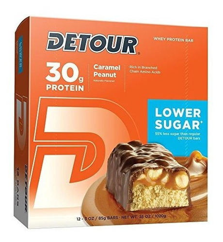 Barra De Proteina  Detour Lower Sugar Whey 12 Unds