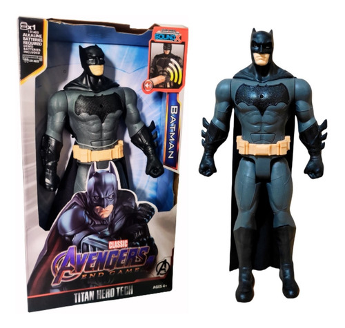 Boneco Batman Com Luz E Som 30 Cm Articulado Liga Da Justiça