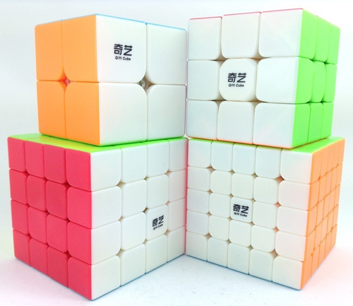 Pack 4 Cubos Tipo Qiyi 2x2, 3x3, 4x4, 5x5