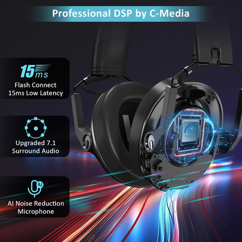 Auriculares Inalámbricos Para Juegos Senzer Sg600 Pro Con Mi