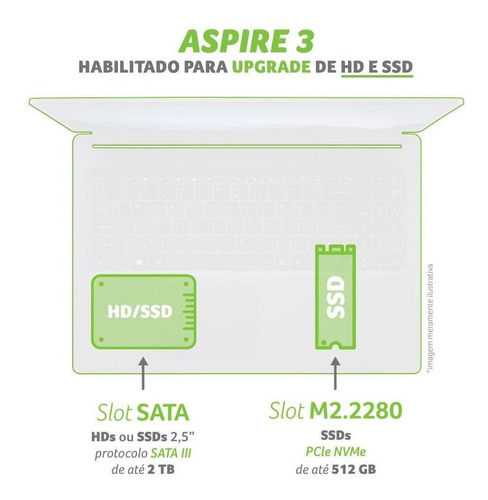 Notebook Acer Aspire 3, 15.6 Quad Core, 8gb Ram, 512gb Ssd