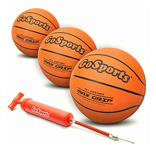 Gosports Mini Baloncesto De 12,7 Cm, Paquete De 3 Con Bomba
