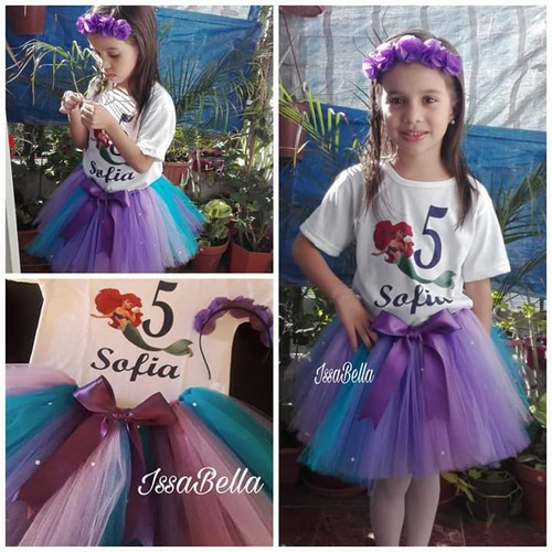 Tutu Sirena Sirenita Ariel Personalizado