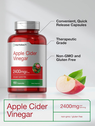 Horbaach Apple Cider Vinegar Para Eliminar Toxinas 150 Cap Sabor Sin Sabor Sin Sabor