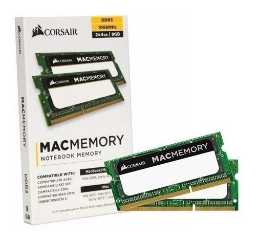Imagem 6 de 7 de Memória Macmemory Corsair 8gb (2x4) 1066 Cmsa8gx3m2a1066c7
