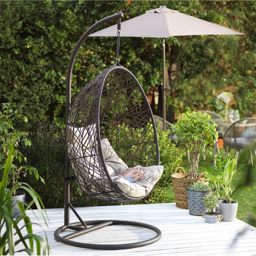 Imagen 1 de 7 de Silla Sillón Colgante De Ratan Para Jardín Terraza